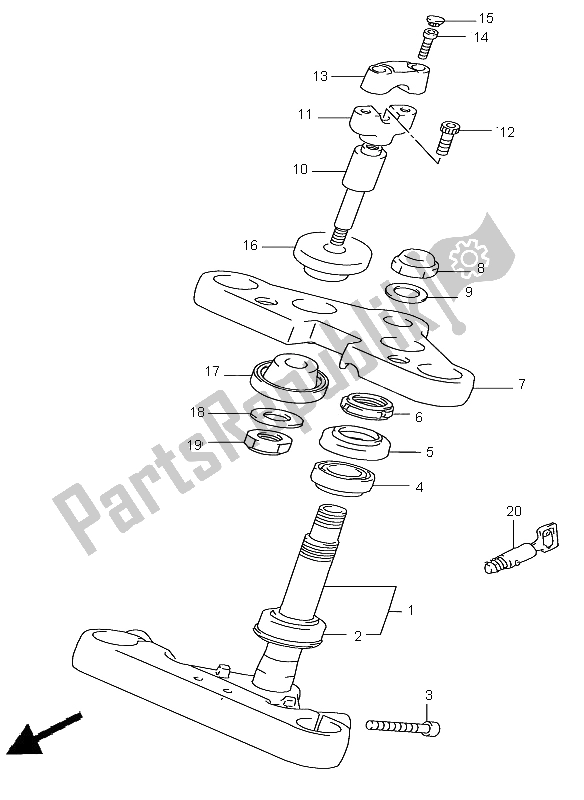 All parts for the Steering Stem of the Suzuki VS 800 Intruder 2002