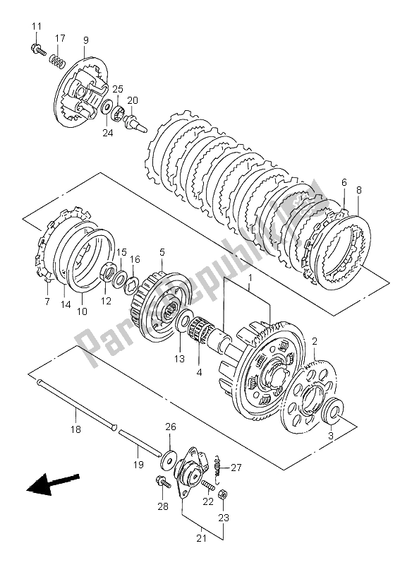 Tutte le parti per il Frizione del Suzuki GSX 600F 1998