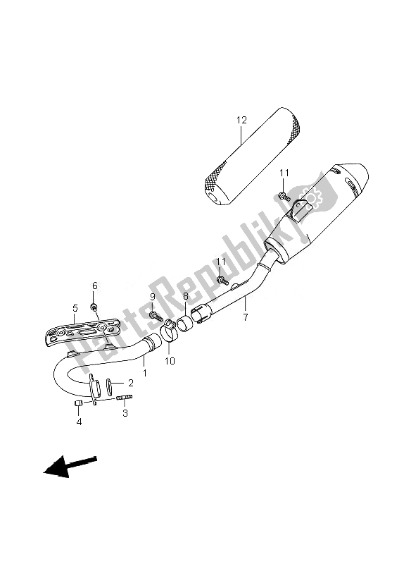 Tutte le parti per il Silenziatore del Suzuki RM Z 250 2007