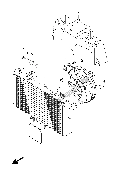 Alle onderdelen voor de Radiator van de Suzuki DL 650 V Strom 2005