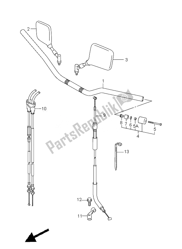 Todas as partes de Guiador do Suzuki DR Z 400 SM 2007