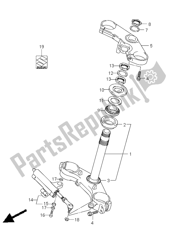 Tutte le parti per il Gambo Dello Sterzo del Suzuki GSX R 600 2011