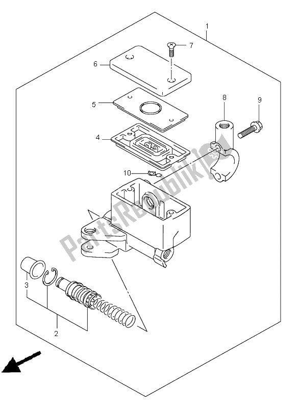 Tutte le parti per il Pompa Freno Anteriore (sv1000-u1-u2) del Suzuki SV 1000 NS 2005