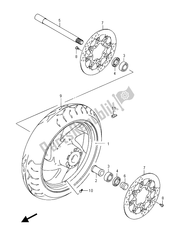 Tutte le parti per il Ruota Anteriore (vzr1800z E02) del Suzuki VZR 1800 NZR M Intruder 2012