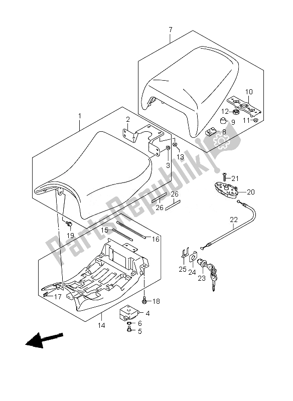 Toutes les pièces pour le Siège du Suzuki GSF 1250 SA Bandit 2010