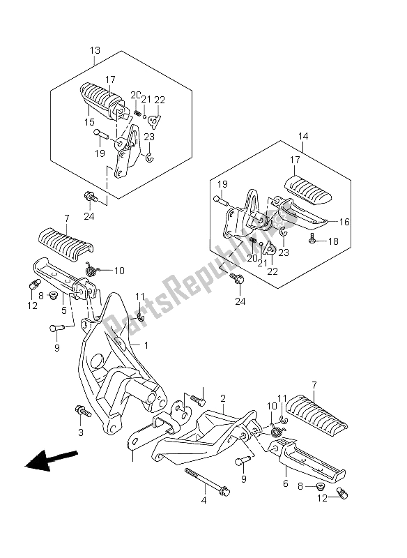 Toutes les pièces pour le Repose Pieds du Suzuki VZR 1800 Rnzr2 M Intruder 2009