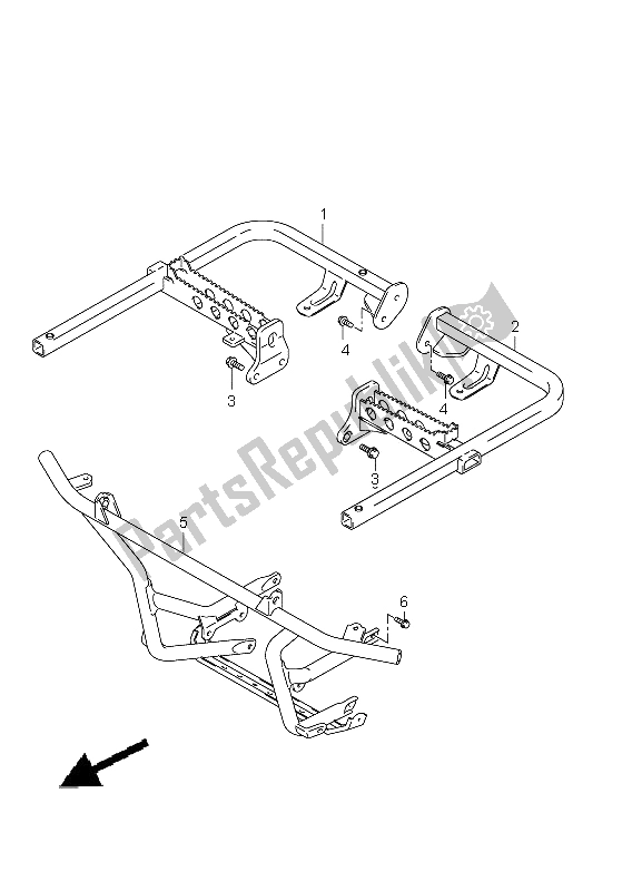 Tutte le parti per il Poggiapiedi del Suzuki LT A 500 XZ Kingquad AXI 4X4 2012