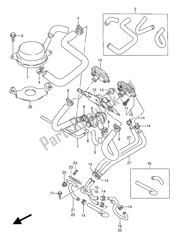 Todas las partes para Segundo Aire (e18) de Suzuki GSX 600 FUU2 1991