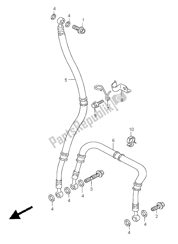 Alle onderdelen voor de Voorremslang van de Suzuki GSX R 600 1999