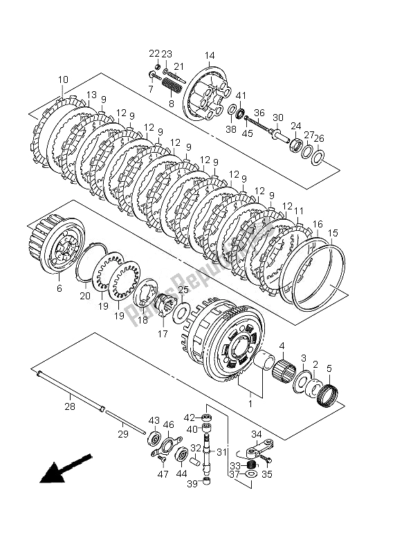 Toutes les pièces pour le Embrayage du Suzuki GSX R 600 2010