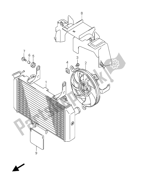 All parts for the Radiator of the Suzuki DL 650 V Strom 2006