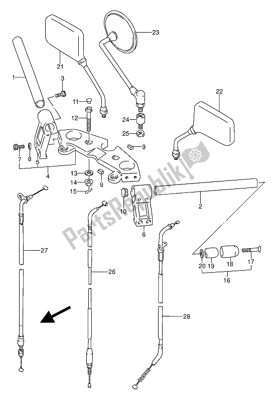 Wszystkie części do Kierownica Suzuki GS 500 EEU 1994