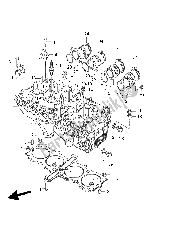 Todas las partes para Cabeza De Cilindro de Suzuki GSF 1200 NS Bandit 2001