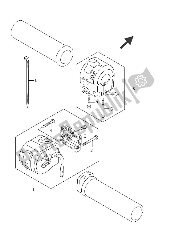 Tutte le parti per il Interruttore Maniglia del Suzuki C 800 VL Intruder 2011