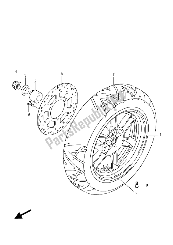 All parts for the Rear Wheel of the Suzuki UH 200A Burgman 2015