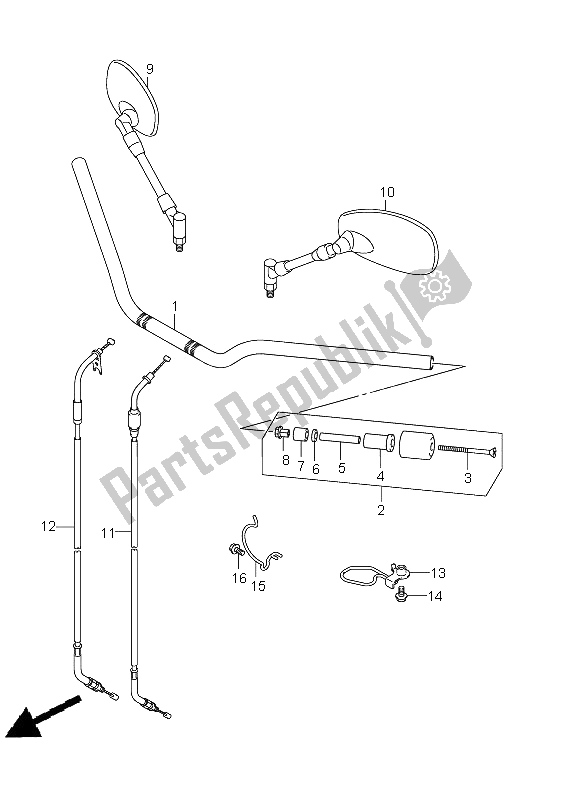 All parts for the Handle Bar of the Suzuki GSF 1250A Bandit 2011