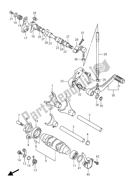 Alle onderdelen voor de Schakelen van de Suzuki GSX R 600 2015
