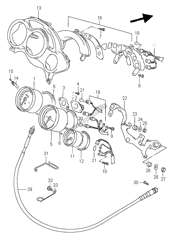 Tutte le parti per il Tachimetro del Suzuki RF 900R 1996