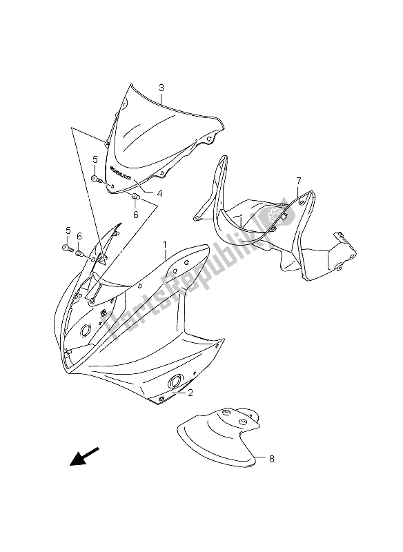 All parts for the Cowling Body (gs500f-fu) of the Suzuki GS 500 EF 2005