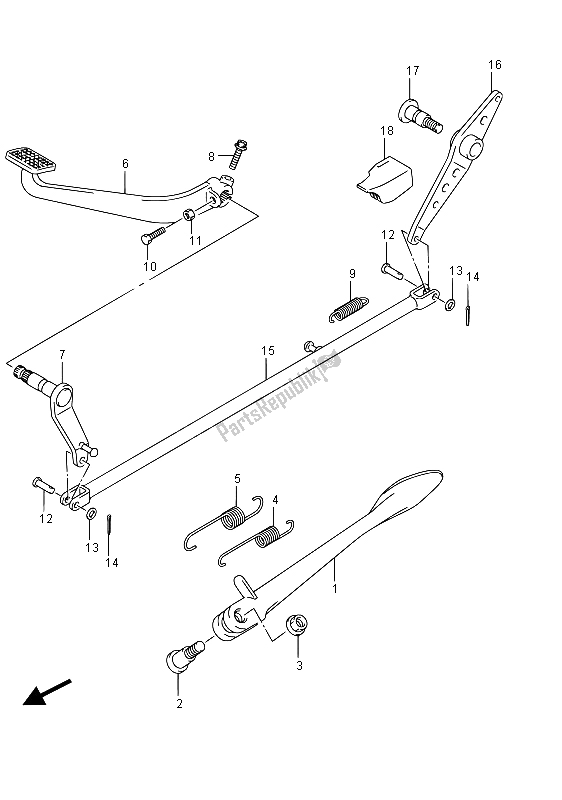 All parts for the Stand of the Suzuki VZ 800 Intruder 2015