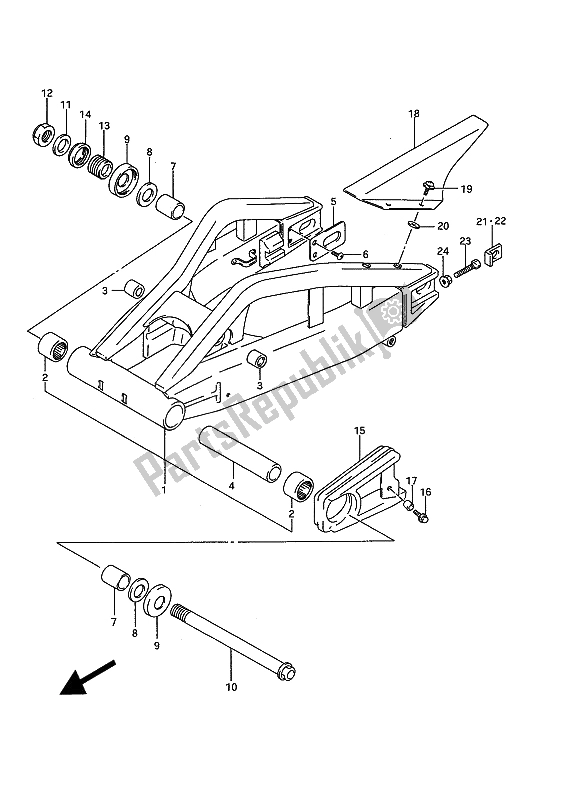 Tutte le parti per il Braccio Oscillante Posteriore del Suzuki GSX R 750W 1994