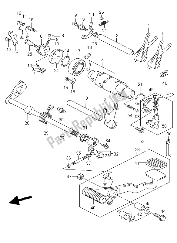 All parts for the Gear Shifting of the Suzuki VL 800C Volusia 2007