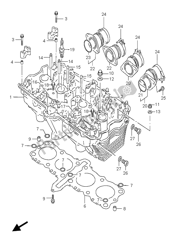 Tutte le parti per il Testata del Suzuki GSX 600F 2005