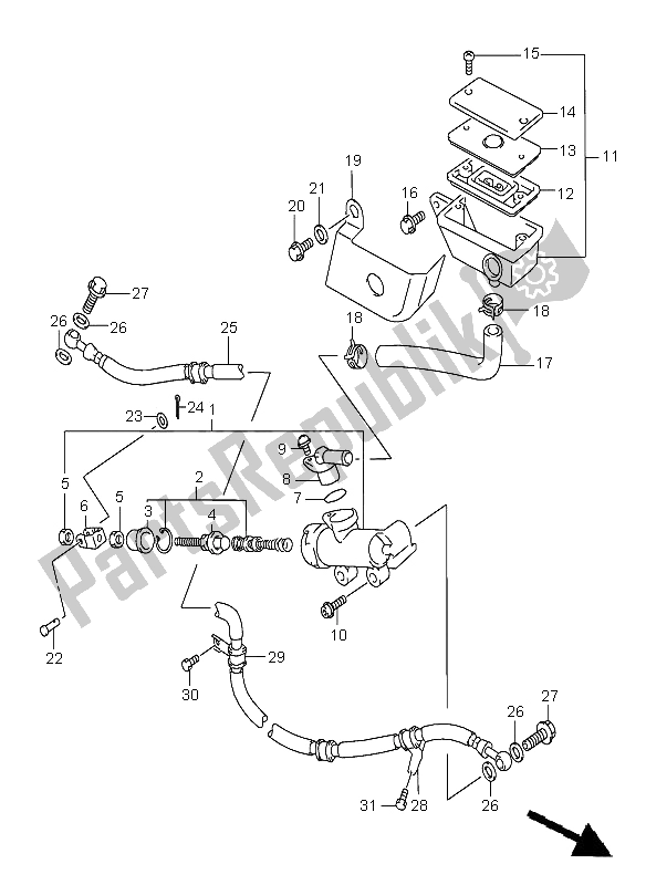 Toutes les pièces pour le Maître-cylindre Arrière du Suzuki C 1500 VL 2009