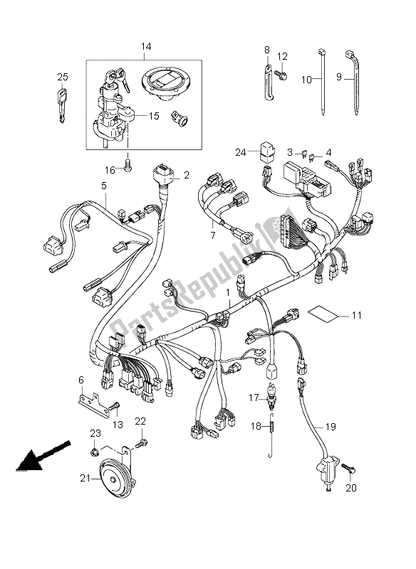 All parts for the Wiring Harness (sv650s-su) of the Suzuki SV 650 NS 2003