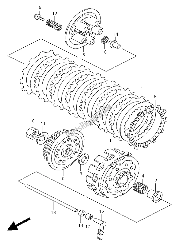 Tutte le parti per il Frizione del Suzuki RM 125 1998