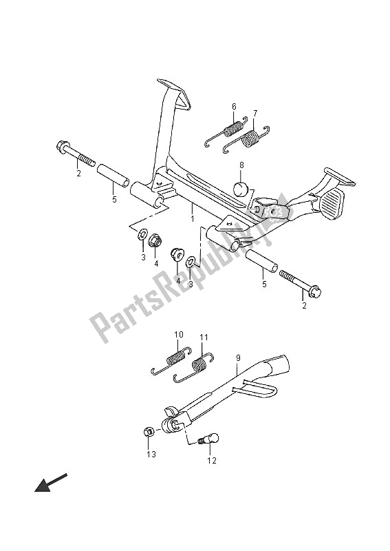 All parts for the Stand of the Suzuki Burgman AN 400 ZZA 2016