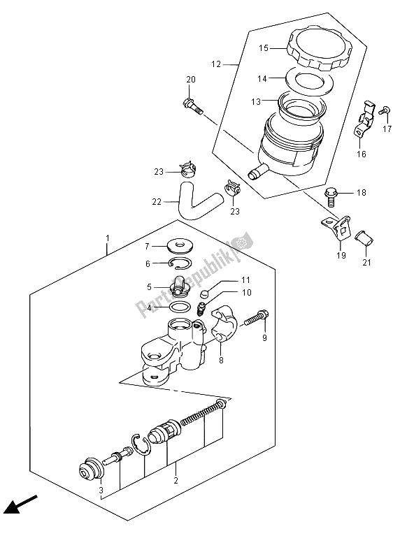 Toutes les pièces pour le Maître-cylindre Avant du Suzuki GSX R 600 2015