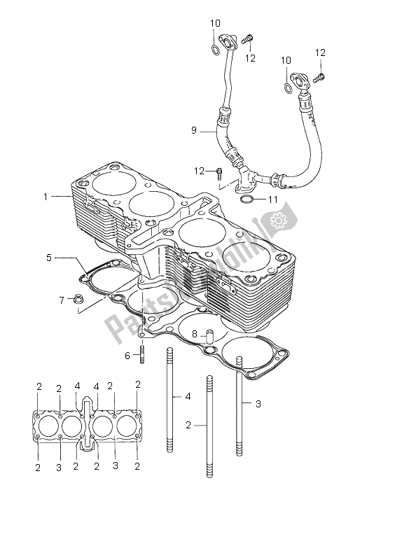 All parts for the Cylinder of the Suzuki GSF 1200 NS Bandit 2002