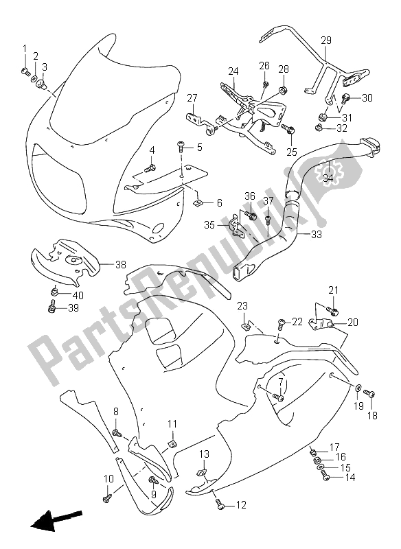 All parts for the Cowling Body Installation Parts of the Suzuki GSX R 1100W 1995