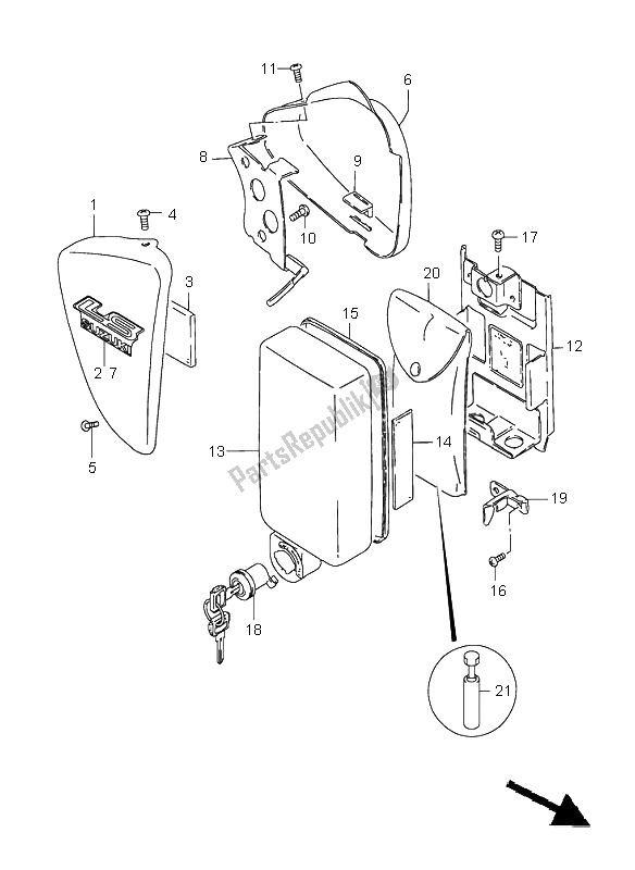 Tutte le parti per il Copertura Del Telaio del Suzuki LS 650 Savage 2002