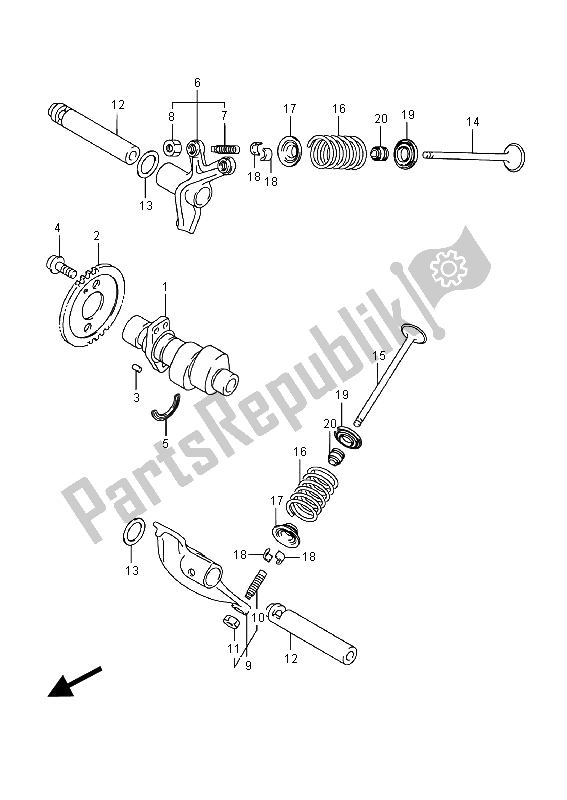 Alle onderdelen voor de Nokkenas & Klep van de Suzuki UH 125A Burgman 2015