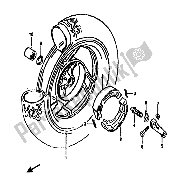Toutes les pièces pour le Roue Arrière du Suzuki AH 50 1994