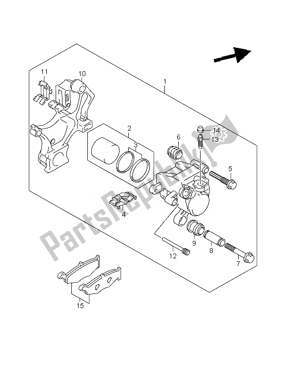 Todas las partes para Pinza Trasera de Suzuki GSX R 600 2007