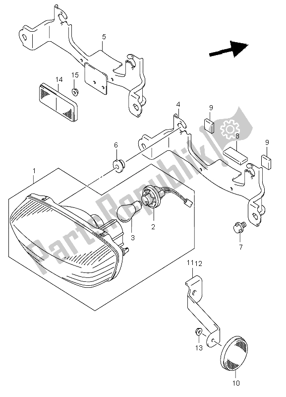 All parts for the Rear Combination of the Suzuki LT F 250 Ozark 2005