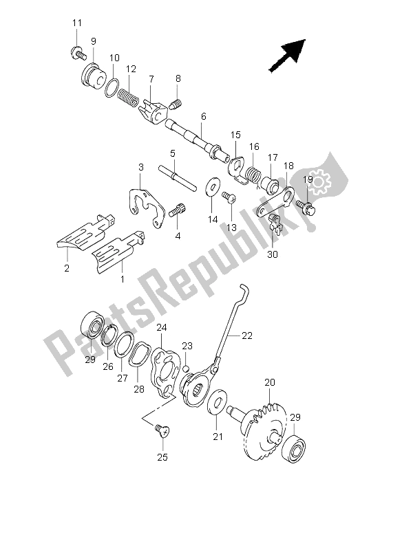 All parts for the Exhaust Valve of the Suzuki RM 85 2002