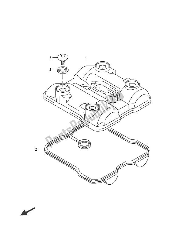 All parts for the Cylinder Head Cover of the Suzuki LT A 750 XZ Kingquad AXI 4X4 2016