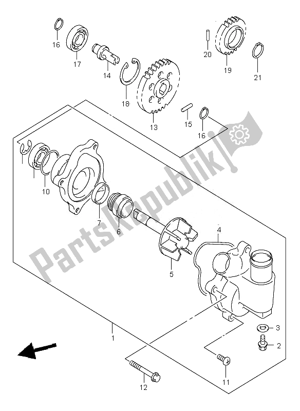 Tutte le parti per il Pompa Dell'acqua del Suzuki LT A 500F Vinson 4X4 2007