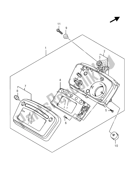 Tutte le parti per il Tachimetro del Suzuki LT A 750 XZ Kingquad AXI 4X4 2015