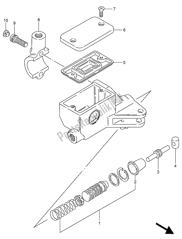 All parts for the Clutch Cylinder of the Suzuki VS 800 GL Intruder 1992