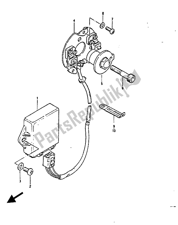 All parts for the Signal Generator of the Suzuki GS 850G 1985