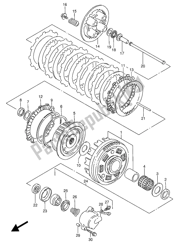 Toutes les pièces pour le Embrayage du Suzuki VS 800 GL Intruder 1992