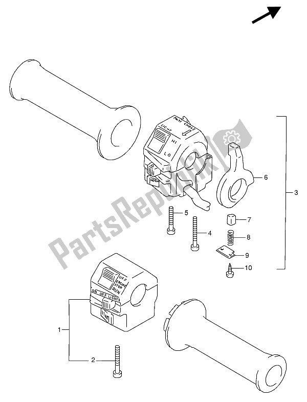 Tutte le parti per il Interruttore Maniglia del Suzuki VX 800U 1994