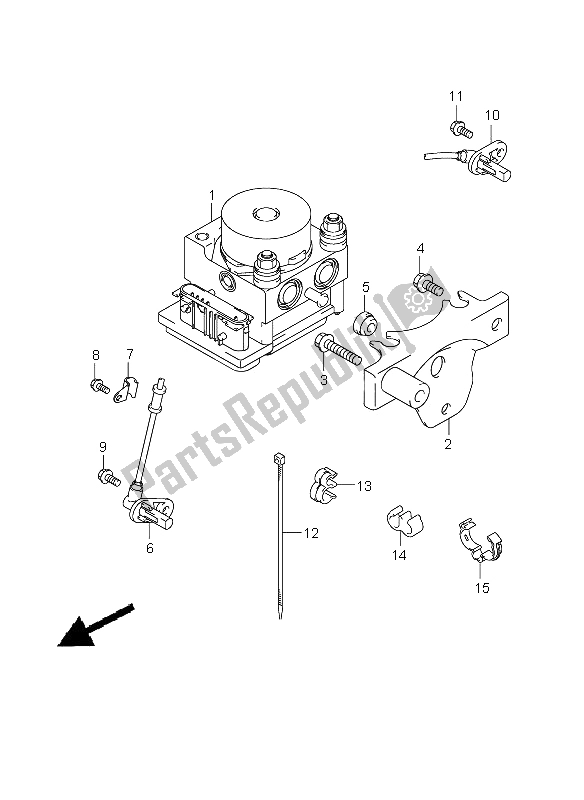 All parts for the Hydraulic Unit (gsx1300bka-auf) of the Suzuki GSX 1300 BKA B King 2009