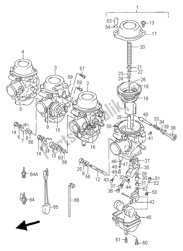 Alle onderdelen voor de Carburator van de Suzuki RF 900R 1996