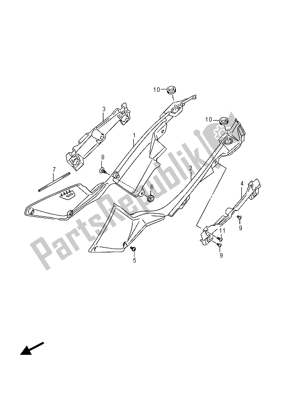 Todas las partes para Cubierta De Marco de Suzuki DL 1000A V Strom 2015